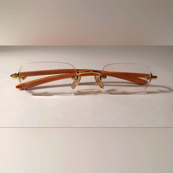 Vintage Gold andWood Paris Rimless Eyeglass/Sunglasses Frames